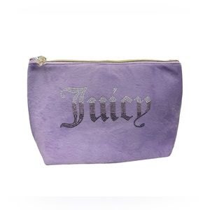 Juicy Couture Makeup Bag Velour Lavender  Includes 1 Travel Toiletry Bottle NWT